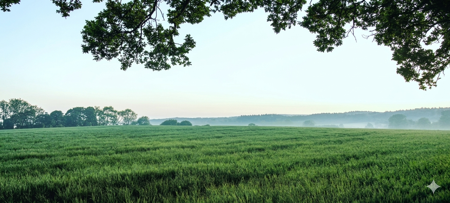 Open farmland at first light